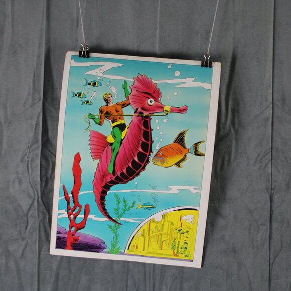 Vintage DC Poster - Aquaman 1960s 1978 DC Poster Book - Paper Poster - Picture 1 of 4